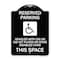 Signmission Reserved Parking Vehicles or Dis Vet Plates or State Disabled Card This Space, BW-1824-22999 A-DES-BW-1824-22999 - alternate 1